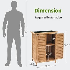 MCombo Outdoor Storage Cabinet, Small Storage Shed with Removable Shelf, Wood Garden Shed with 2 Doors for Yard Patio Lawn (24.6 x 18.3 x 38.2 inch) 0985 (Yellow) MCombo Outdoor Storage Cabinet Small Storage Shed with Removable Shelf Wood Garden Shed with 2 Doors for Yard Patio Lawn 246 x 183 x 382 inch 0985 Yellow