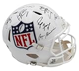 HOF Quarterbacks Autographed/Signed Speed Authentic Shield Football Helmet - 7 Signatures including Steve Young, Joe Montana & Brett Favre