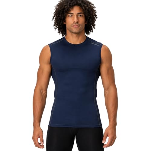 Image of DEVOPS 3 Pack Men's Athletic Compression Shirts Sleeveless | Gym Training, Running, Moisture Wicking, Compression Fit, 4-Way Stretch, UPF 50+, Sleeveless