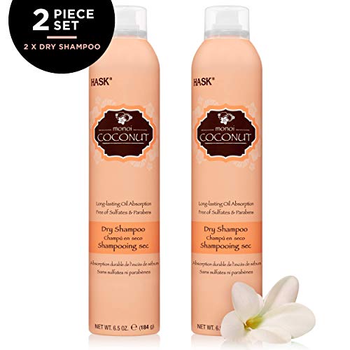 Hask Coconut Monoi Nourishing Dry Shampoo Kits For All Hair Types, Aluminum Free, No Sulfates, Parabens, Phthalates, Gluten Or Artificial Colors (6.5Oz-Qty2) #TOP7