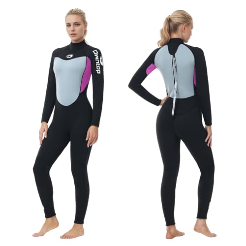 Owntop 2.5mm Neoprene Thermal Wetsuit for Men & Women | UV50+ Sun Protection | Ultra-Stretchy Warm | Adult Wet Suit | Diving Surfing | Pink XL