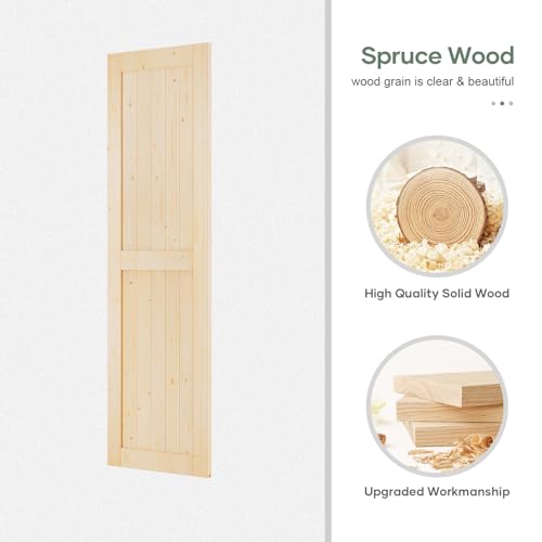 ROYMELO 32x96 inch Sliding Barn Wood Door Slab with 5.5ft Hardware Kit, Requires Simple DIY Assembly by ROYMELO - Used condition - Image 8