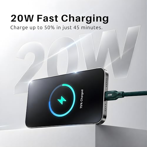 Image of PHILIPS DLC4150VT /94 20W iPhone Original Type-A to Lightning Fast Charging Cable (1.5m, Crystal Teal) | MFi Certified | 480Mbps | Nylon Braided | Compatible with iPhone & Other Lightning Devices