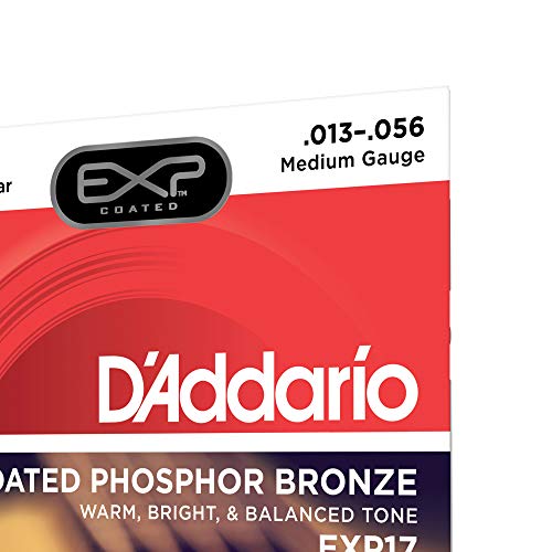 Image of D'Addario EXP17 Coated Phosphor Acoustic Guitar Strings, Medium, 13-56
