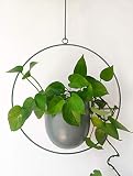 RISEON Fioriera in metallo verde bohémien, fioriera da appendere a parete e soffitto, fioriera moderna, vaso da fiori di metà secolo, fioriera minimalista per interni ed esterni decorazione per la