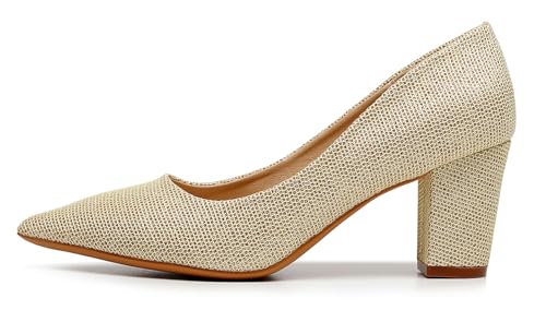 Image of VenusCelia Women's Lewin Pump Chunky Heel Shoe
