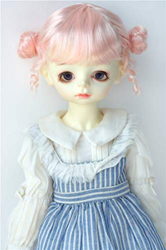 Jusuns BJD Wigs JD466 Cute Pony Mohair Doll Wigs 1/8 1/6 1/4 1/3 BJD Doll Accessories (Pink, 8-9inch)