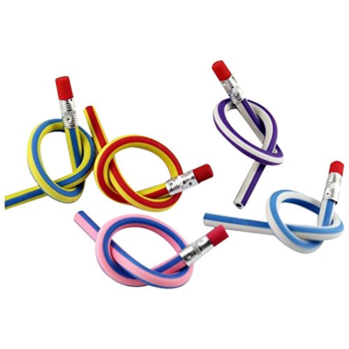 Xiton Lot de 12 pièces Pliable frais mignon nouveauté souple et flexible crayon avec bureau Gomme école Fournitures Étudiants Enfants cadeau (couleur aléatoire)