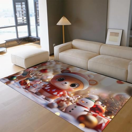 Tapis Noël 200x300cm antidérapant et lavable pour décoration sol - 3