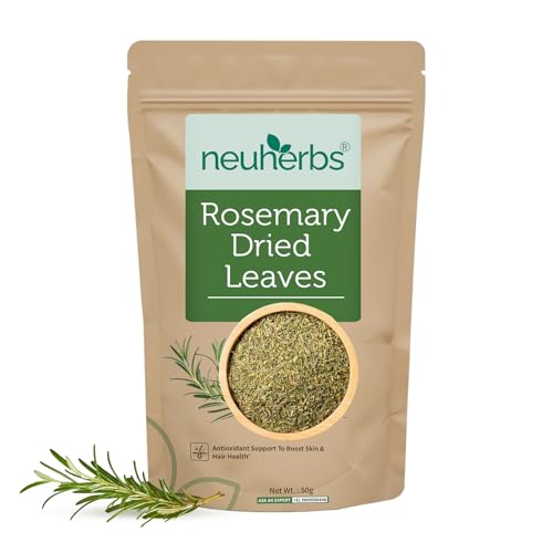 Image of Neuherbs Rosemary Dried Leaves 50g | Natural Herb for Hair Growth, Herbal Tea & Food Seasoning | Rich in Antioxidants for Hair & Skin Care | 100% Pure & No Additives