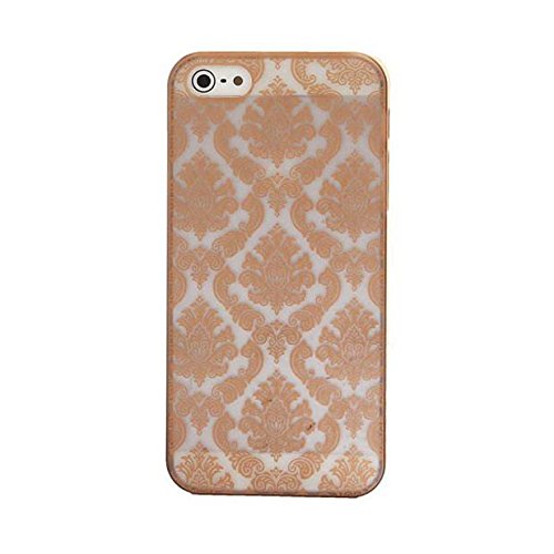 ABC® Carved Damask Vintage Pattern Matte Hard Case Cover For iPhone 6 4.7 Inch (Golden)