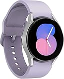 SAMSUNG Galaxy Watch 5 40mm Bluetooth Smartwatch w/Body, Health, Fitness and Sleep Tracker, Sapphire Crystal Glass, Enhanced GPS Tracking, US Version, Silver Bezel w/Purple Band (Renewed)