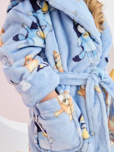 NEXT Mädchen Standard lizenzierter Morgenmantel aus Fleece, Bluey Blau 86-92