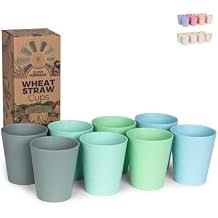 Grow Forward Premium Plastic Kids Cups - 13 oz Unbreakable Wheat Straw Cups for Kids - Non Toxic BPA Free Drinking Glasses for Water, Smoothie - Small Dishwasher Safe Kitchen Tumblers - Rainforest
