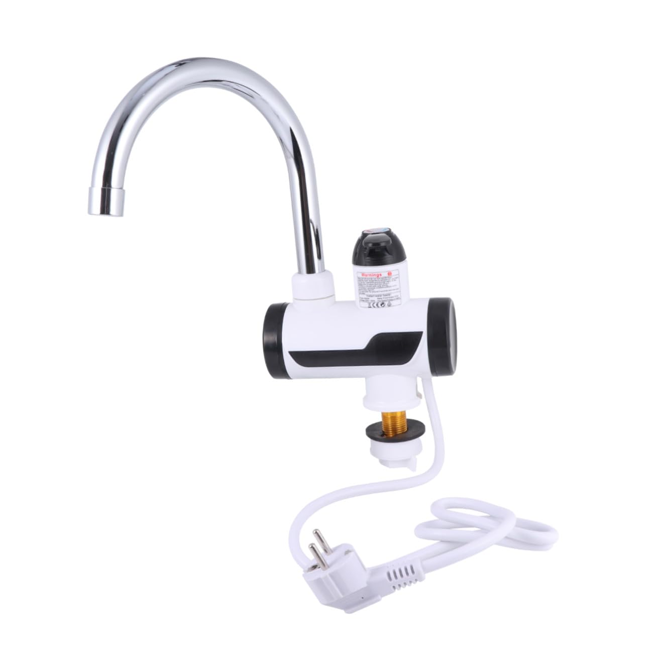 Robinet eau chaude électrique inox et ABS avec affichage de température