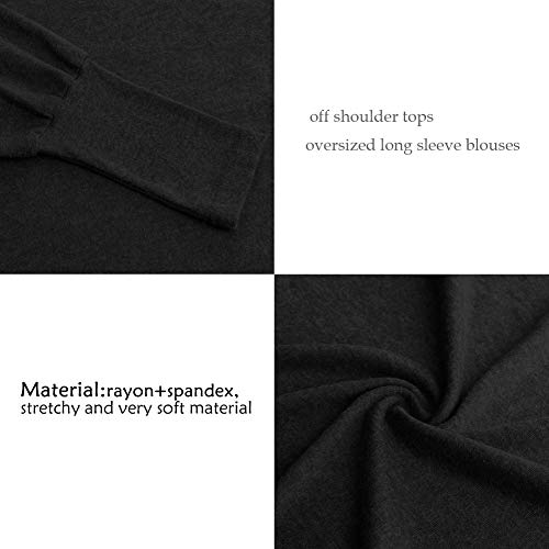 Image of GOLDSTITCH Women's Off Shoulder Tops Casual Loose Batwing Sleeve Shirts Tunic Knit Oversized Pullover Sweater