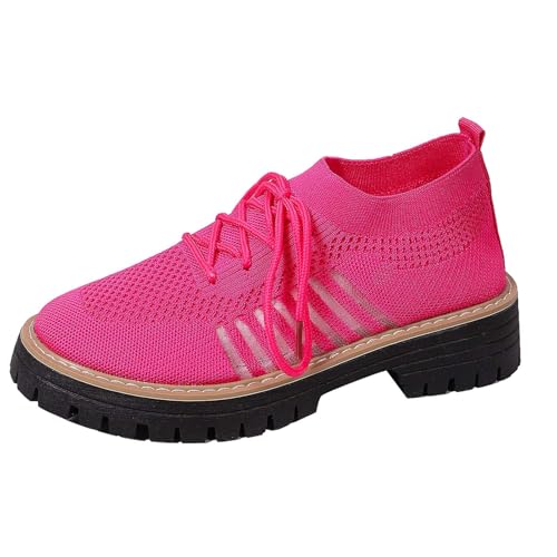 Basket orthopédique femme rose vif pointure 38, tennis plate décontractée à lacet