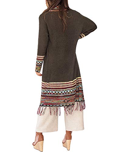 Misassy Womens Boho Open Front Long Cardigans Sweater Loose Long Sleeve Embroidery Tassels Kimono Duster Outwear4