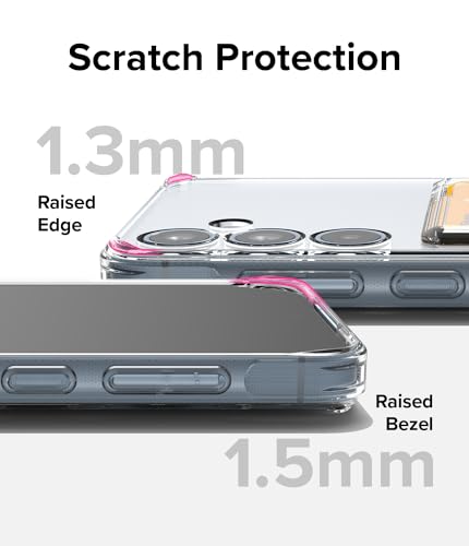 Image of Ringke Fusion Card Compatible with Samsung Galaxy A55 5G Case Back Cover Transparent Hard Back Soft Flexible TPU Bumper with Built-in Slim Card Holder Wallet Scratch Resistant - Clear