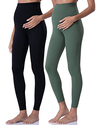 POSHDIVAH Women's Maternity Leggings Over The Belly