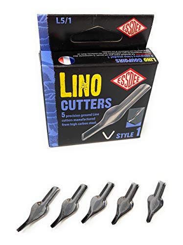 Essdee 0.5Mm Linoleum Cutter Tool - No. 1 Size Lino Blades - High Carbon Steel - Pack Of 5 - Made In Uk #TOP2