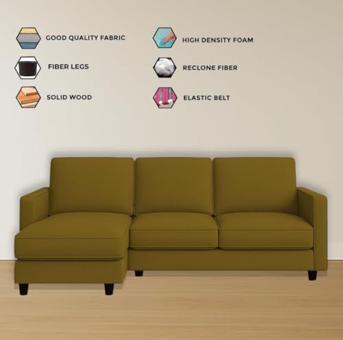 Image of The MM Furniture store Premium Fabric Sofa - Camel (4 Seater - LHS)