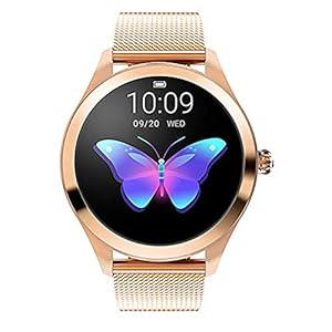 ZDY KW10 Smart Watch rond touchscreen, IP68 waterdichte smartwatch voor vrouwen, fitnesstracker met hartslag- en slaapstappenteller, armband voor iOS/Android