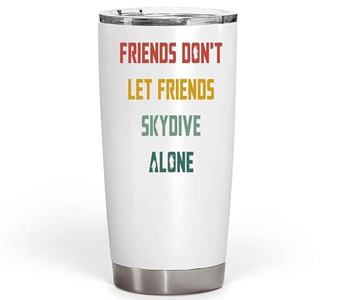 Humorous Gift Skydiver Gifts for Skydiving Lover - Special Occasion Gift for a Niece - Parachute for Skydive Lover 20 Oz White Stainless Steel Fat