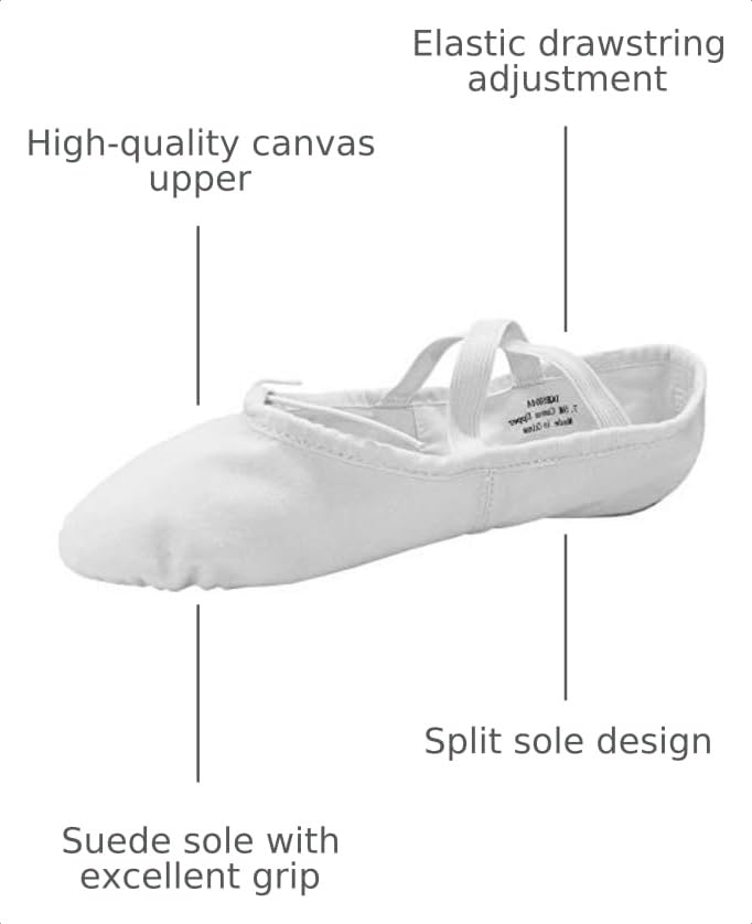 Image of Danzcue Adult Split Sole Canvas Ballet Slipper