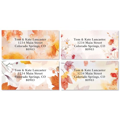 Colorful Images Autumn Dreams Border Personalized Return Address Labels Set