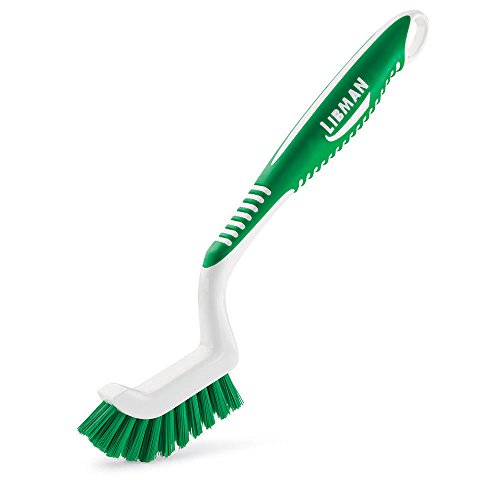 Libman Commercial Zestaw 6 szczotek do płytek i uszczelek polipropylenowych, długość całkowita 24,8 cm, zielono-biały