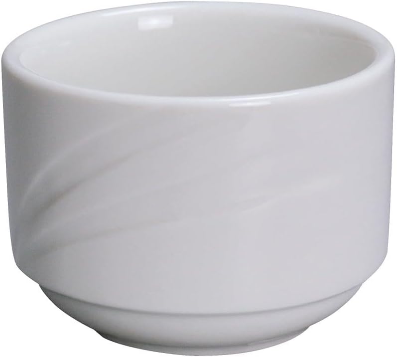 3.5 in. Porcelain Miami Bouillon Cup Bone White - 7.5 oz - Pack of 36