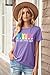 Happy Easter Shirts for Women Easter Bunny T-Shirt Rabbit Graphic Tees Easter Egg Holiday Shirt Tops(Purple3, Medium)