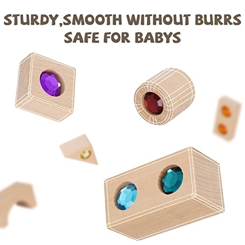 Wooden Building Blocks Set Wood Blocks Rainbow Stacker Stacking Game Acrylic Block Construction Toy Montessori Toys Sensory Toys Colorful Preschool Learning Educational Toys 50Pcs For Kids Boys Girls #TOP5