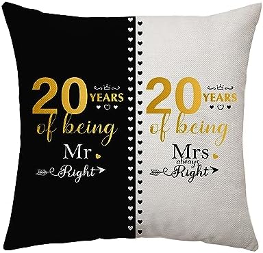 2 Years of Marriage Gifts for Husband Wife Best Wedding Gifts for Couples Unique Mr and Mrs Pillow Case 2nd Anniversary Wedding Gift Marriage Keepsake Decoration (2nd) image 4