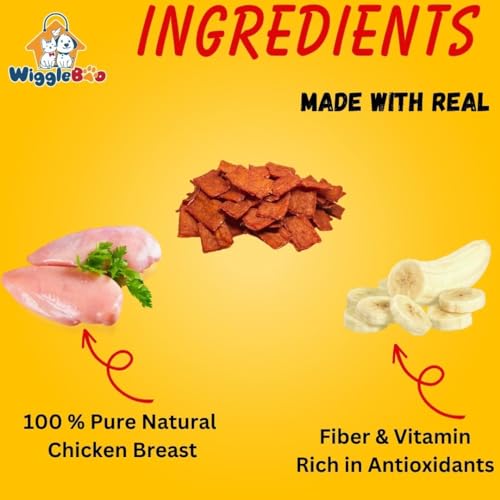 Image of Chicken & Banana Dog Treat | Protein Rich | Fiber Rich | Crunchy Healthy Snacks | Training Treat | 45gm