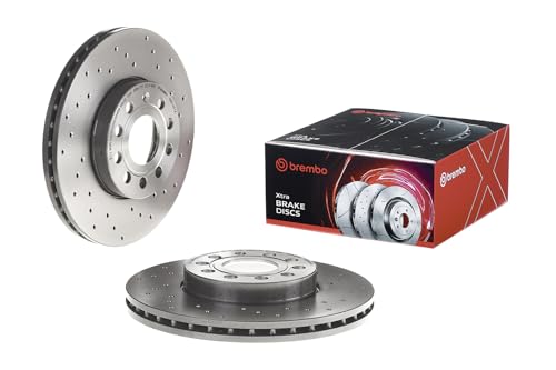 Brembo 09.9145.1X Xtra UV Coated vented drilled Front Brake Rotor AUDI/AUDI (FAW)/CUPRA/SEAT/SKODA/SKODA (SVW)/VW/VW (FAW)/VW (SVW) OE# 1K0615301T