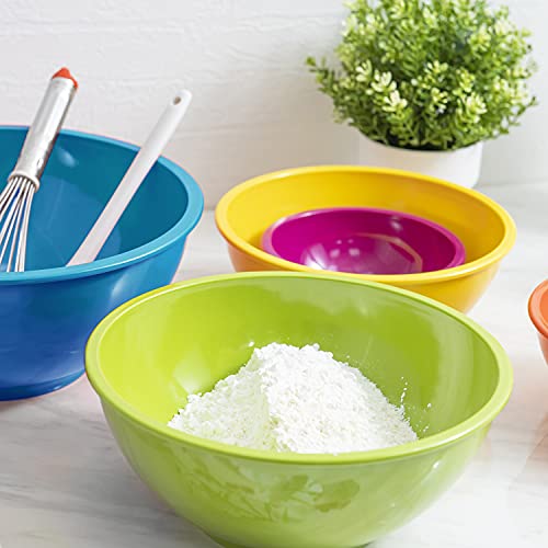 Zak Designs Conjunto de tigelas de mistura da Colorways, tigelas de encaixe para economizar espaço,