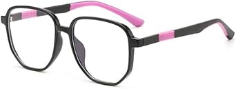 Pub Childrens anti blue light glasses, flat lenses, polygonal frame, silicone leg myopia frame, mens and womens styles