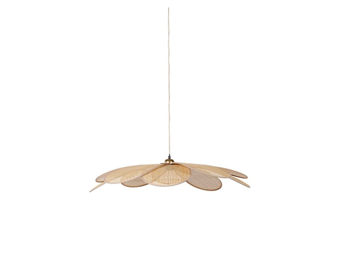 Ostaria 36192 - Plafonnier en bambou, Suspension Grande Margaux en bambou - diamètre 90 cm - couleur naturelle - Plafonnier d'intérieur E27 pour salle à manger, salon, chambre