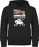 Pullover Kinder Hoodie Jungen Mädchen personalisiert mit Namen - Reiten Zubehör Pferde Geschenk - Echte Mädchen voltigieren mit Namen - Pferdemädchen Pferde Mädchen Geschenk Personalisierte