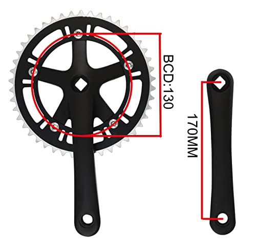 Weeras Urban Folding Bicycle Crank Set Single Tooth Disc 46T 130Bcd 170Mm Crankset Is Suitable For Most Single Speed Bicycles #TOP1