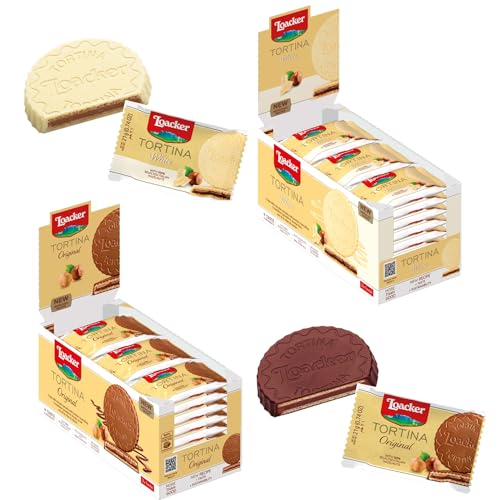 ロアカー トルティーナ 【 2種各1箱 】 オリジナル ホワイト チョコレート お菓子 ヘーゼルナッツクリーム ウエハース 7RabbitRiograndeオリジナルステッカー付 【商標登録番号 第6667215】