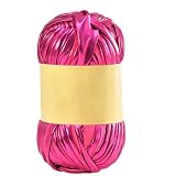 ISAKEN 100 g de cinta para bolsas de ganchillo, 45 m de hilo para tejer con ganchillo, cordón para bolsos, ganchillo, hilo de poliéster suave Chunky Yarn tubular para bolsos, mantas, cestas