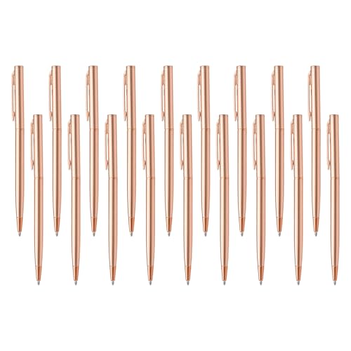 Stylos à bille fins rétractables PATIKIL or rose lot de 18 pour le bureau