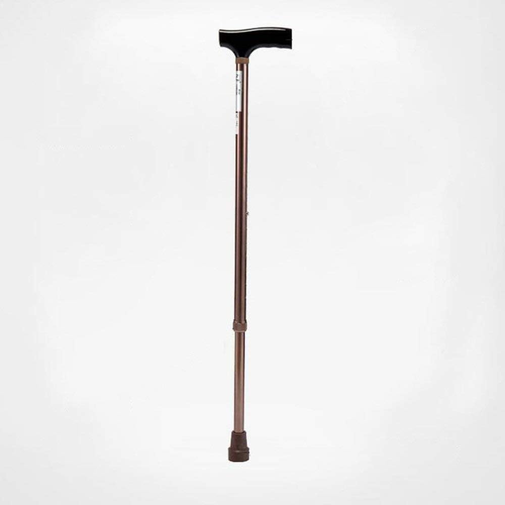 Crutch Lightweight Non-Slip Aluminum Alloy Elderly Walking Stick Retractable Height Adjustable Walking Aid/Copper