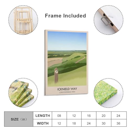 Poster sur toile Icknield Way idée cadeau idéale de 40 x 60 cm pour proche et collègue