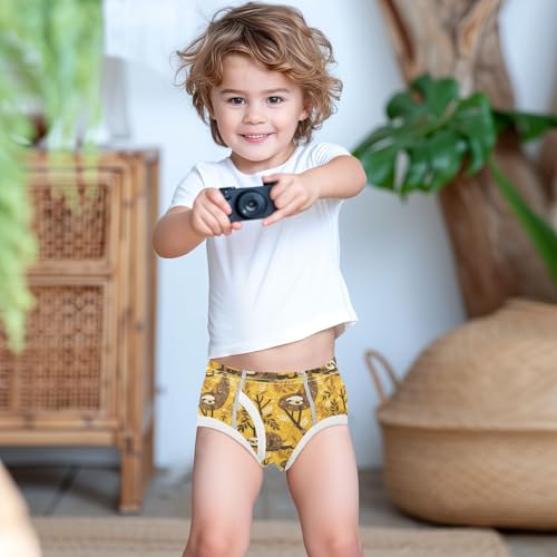 visesunny Boys Potty Training Underwear Animal Sloth Leaf Breathe Cotton Briefs Size 2T-8Y for Toddler3