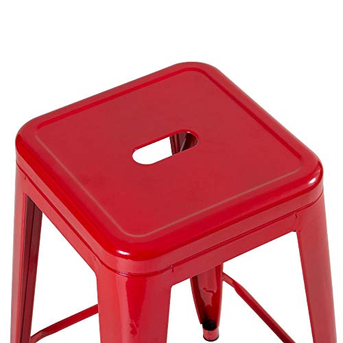 Kit - 3 x banquetas altas Iron Tolix - Industrial - Vintage - Vermelho