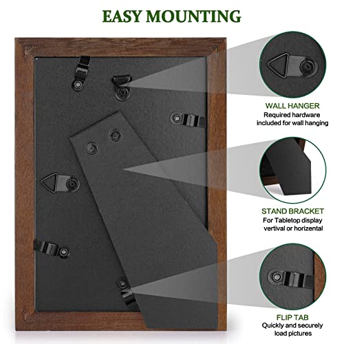 Emfogo 4X6 Picture Frame, Photo Frame With Real Glass, Solid Wood Rustic Picture Frames 4X6 Display For Wall Decor (Vintage Walunt) #TOP4